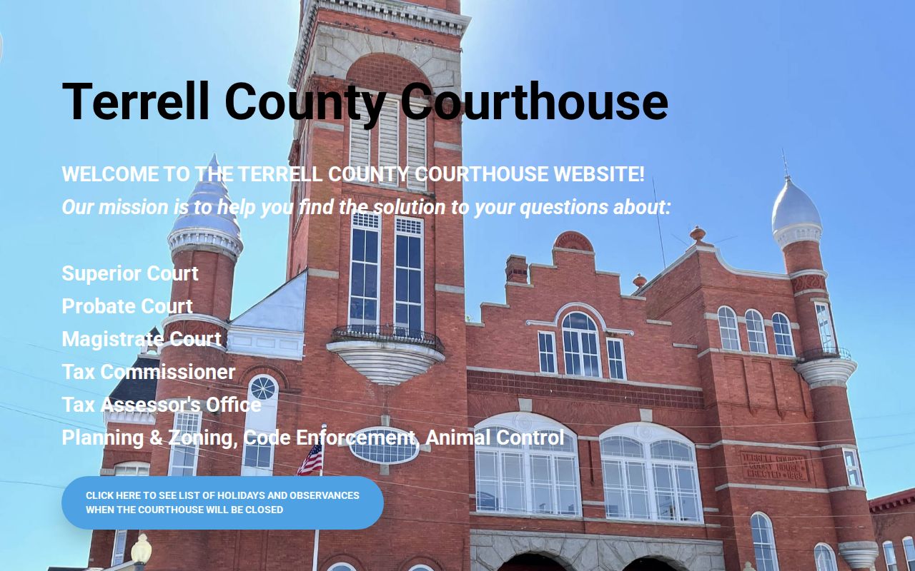 Terrell County criminal history courthouse office directory